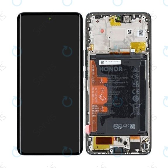 Honor Magic6 Lite - LCD Displej + Dotykové Sklo + Rám + Batéria (Black) - 0235AHHP, 0235AHHU Genuine Service Pack