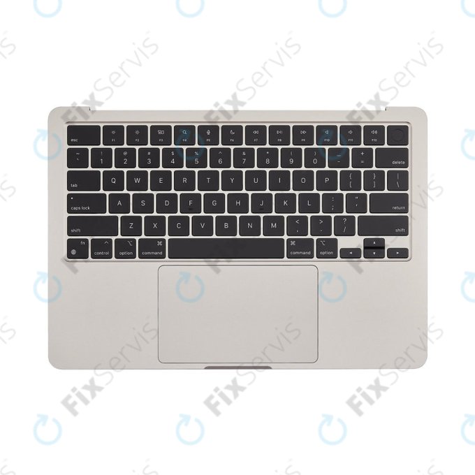 Horný rám klávesnice pre MacBook Air 13", A3113 (2024), s klávesnicou US a batériou, Starlight, 661-40229, Genuine Apple