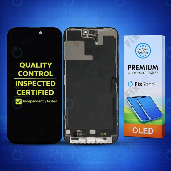 Displej Hard OLED pre iPhone 14 Pro, Dotykové sklo s rámom, FixPremium