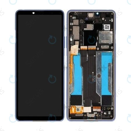 Sony Xperia 10 III - LCD Displej + Dotykové Sklo + Rám (Blue) - A5034094A Genuine Service Pack