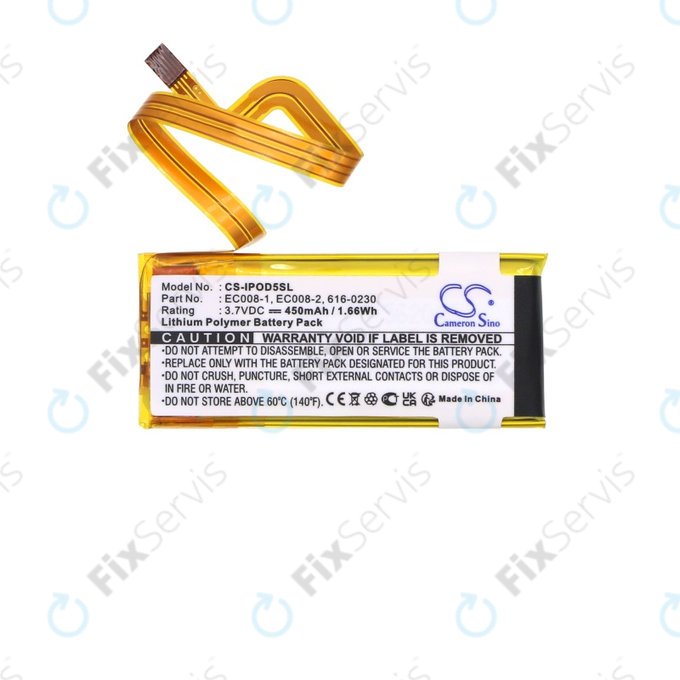 Batéria pre iPod Classic 6th Gen, iPod 5G, iPod Video, 450mAh, Li-Pol, 3.7V, EC008, HQ