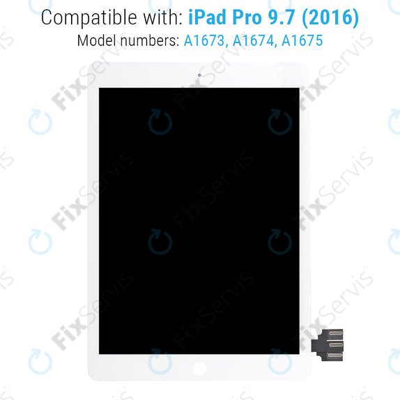 LCD Displej pre iPad Pro 9.7" (2016), White, Dotykové sklo bez rámu