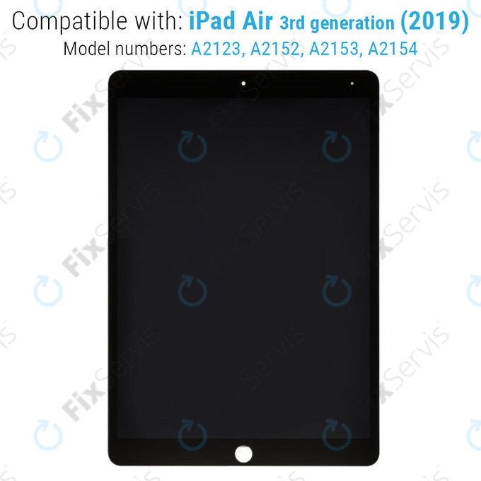 Apple iPad Air (3rd Gen 2019) - LCD Displej + Dotykové Sklo (Black) Refurbished