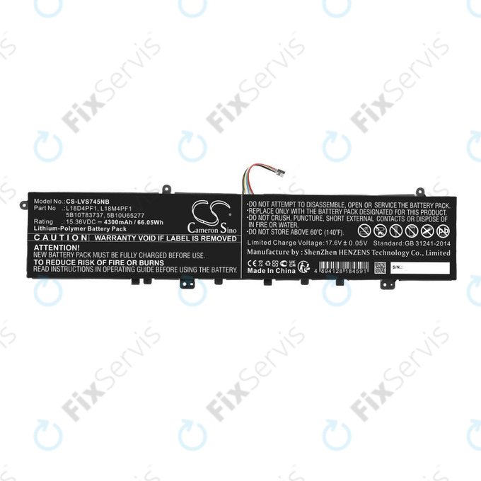 Batéria pre Lenovo Yoga, 4300mAh, Li-Pol, 15.36V, L18D4PF1, HQ