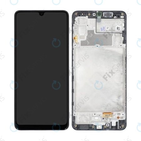 Samsung Galaxy M22 M225F - LCD Displej + Dotykové Sklo + Rám (Black) - GH82-26153A, GH82-26866A Genuine Service Pack