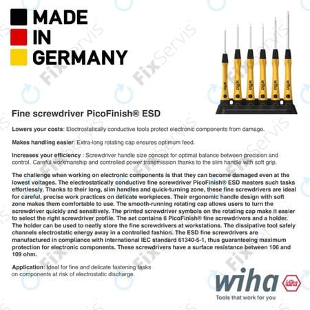 Wiha PicoFinish® ESD 271P - Presný Skrutkovač - Phillips PH00 (2.0mm)