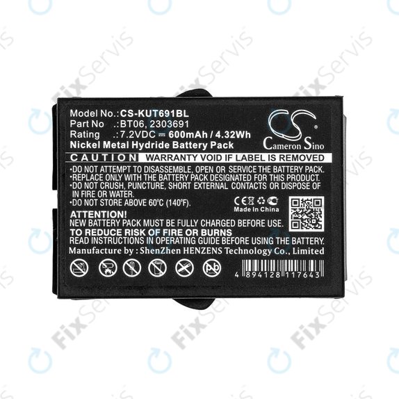 Batéria pre Ikusi TM60, 61, 62, 600mAh, Ni-MH, 7.2V, BT06, HQ