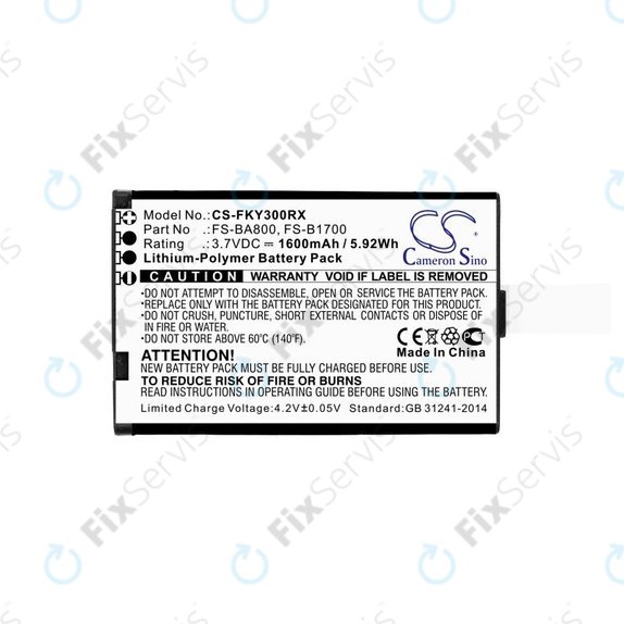 Batéria pre Flysky FA605, FS-GT2B, FS-I10, 1600mAh, Li-Pol, 3.7V, FS-BA800, HQ