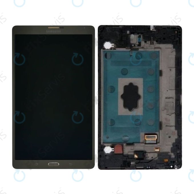 Samsung Galaxy Tab S 8.4 T705 - LCD Displej + Dotykové Sklo + Rám (Titanium Bronze) - GH97-16095B Genuine Service Pack