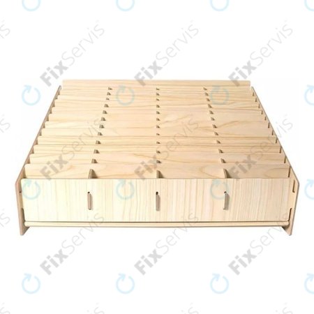 Univerzálny drevený stojan / organizér pre telefóny s 48 priehradkami