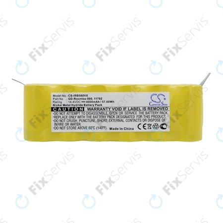 iRobot Roomba 500, 600, 700, 800, 900-series, R3, Scooba 450, Vileda 137173 - Batéria 11702, GD-Roomba-500, VAC-500NMH-33 Ni-MH 14.4V 4000mAh HQ