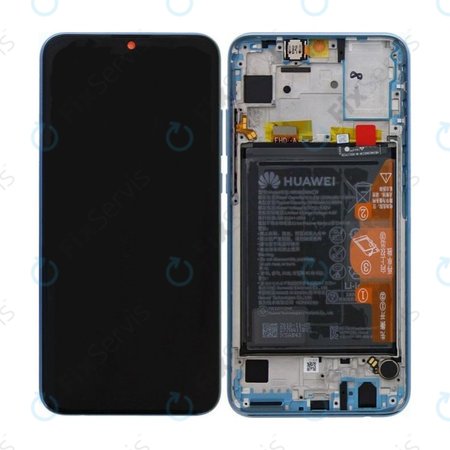 Huawei Honor 10 Lite - LCD Displej + Dotykové Sklo + Rám + Batéria (Sky Blue) - 02352HGU Genuine Service Pack