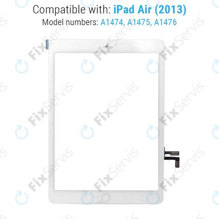 Apple iPad Air, iPad (5th Gen 2017) - Dotykové Sklo + Tlačidlo Domov (White)