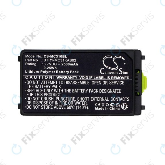Batéria pre Symbol, Zebra MC3100, MC3190, 2500mAh, Li-Pol, 3.7V, BTRY-MC31KAB02, HQ