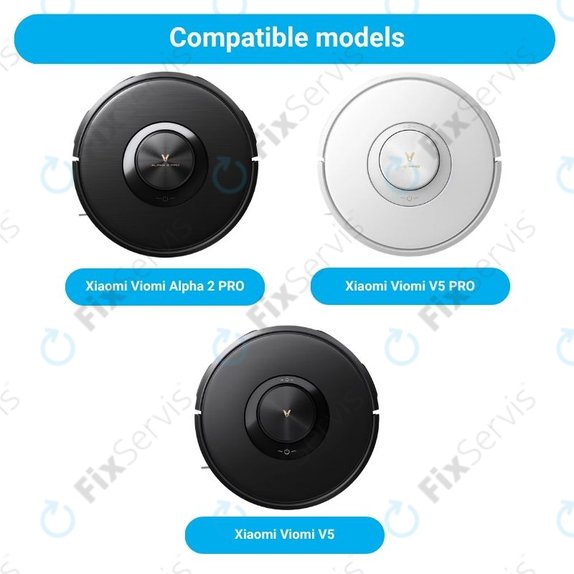 Sada náhradných dielov pre Xiaomi Viomi Alpha 2 PRO, V5 PRO, V5 (1x Hlavná kefa, 2x Filtre, 2x Bočné kefy)