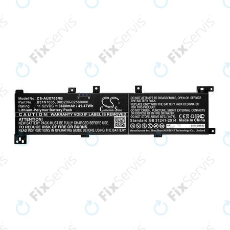 Batéria pre Asus A705QA, Asus F705MA-Bx030t, 3600mAh, Li-Pol, 11.52V, B31N1635, HQ