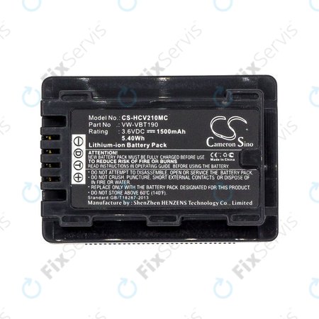 Batéria pre Panasonic HC-V210, 1500mAh, Li-Ion, 3.6V, VW-VBT190, HQ