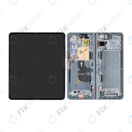Samsung Galaxy Z Fold 4 F936B - LCD Displej + Dotykové Sklo + Rám (Graygreen) - GH82-29461B, GH82-29462B Genuine Service Pack