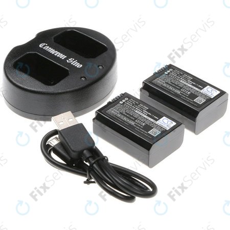 Batéria 2ks s nabíjačkou pre Sony NEX-5, Alpha 7, NEX-7, 1030mAh, Li-Ion, 7.4V, NP-FW50, HQ