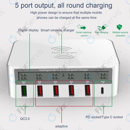 WLX-818F Servisná nabíjacia stanica s USB 3.0 a USB-C