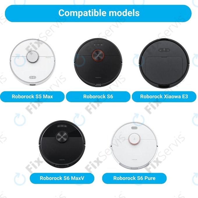 Sada náhradných dielov pre Xiaomi Roborock S5 Max, S6, S6 MaxV, S6 Pure, Xiaowa E3 (2x Hlavná kefa, 4x Filter, 4x Bočná kefa - Biela)