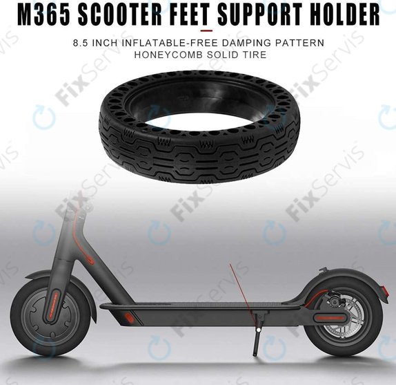 Xiaomi Mi Electric Scooter 1S, 2 M365, Essential, Pro, Pro 2 - Odolná Plná Bezdušová Pneumatika (Typ 2) (Black)