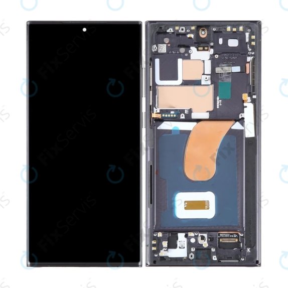 Samsung Galaxy S23 Ultra S918B - LCD Displej + Dotykové Sklo + Rám (Phantom Black) OLED