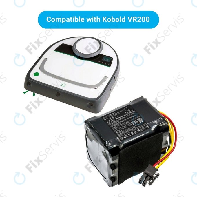 Vorwerk Kobold VR200 - Batéria 20884-1, 4NCR18650P2-C001A Li-Ion 14.4V 6000mAh HQ
