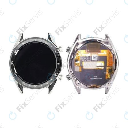 Huawei Watch GT Sport Fortuna B19S - LCD Displej + Dotykové Sklo + Rám (Silver) - 02352GXS Genuine Service Pack