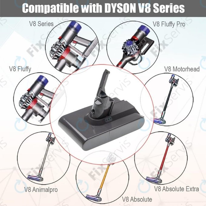 Dyson V8 - Batéria 215681, PM8-US-HFB1497A Li-Ion 21.6V 2000mAh