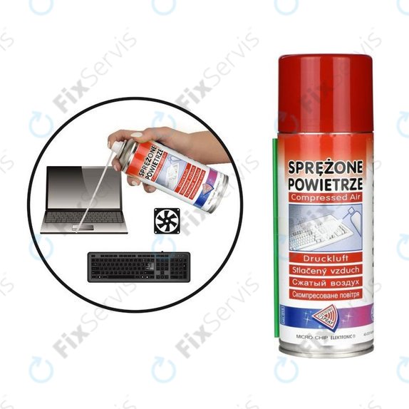Micro Chip Electronic - Stlačený Vzduch na Čistenie Elektroniky - 400ml