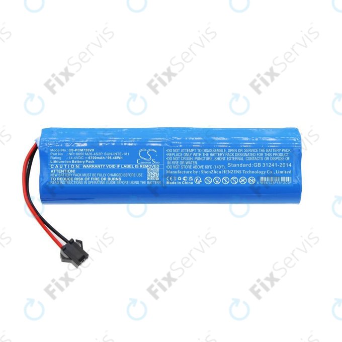 Xiaomi Roidmi EVE Plus, Viomi, Lydsto, Proscenic, Tefal - Batéria NR18650 M26-4S2P, SUN-INTE-181, H18650CH-4S2P Li-Ion 14.4V 6700mAh HQ