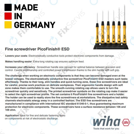 Wiha PicoFinish® ESD 271P - Presný Skrutkovač - Phillips PH00 (2.0mm)