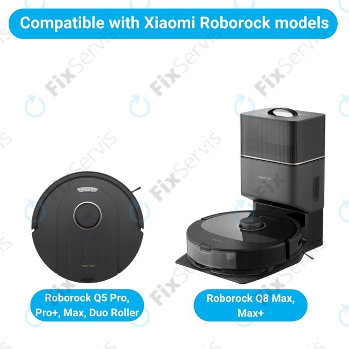 Sada náhradných dielov pre Xiaomi Roborock Q5 Pro, Q8 Max+ (1x Hlavná kefa, 2x Filter, 2x Bočná kefa - čierna)
