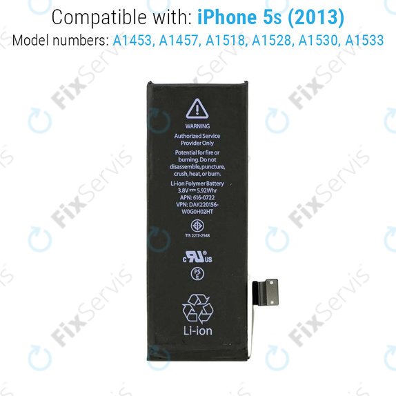 Batéria pre iPhone 5S, 1560mAh