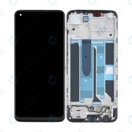Realme 8 RMX3085 - LCD Displej + Dotykové Sklo + Rám (Cyber Black) OLED