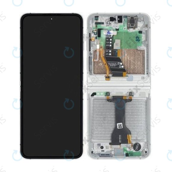 Samsung Galaxy Z Flip 7 FE F761B - LCD Displej + Dotykové Sklo + Rám (White) - GH82-37734B Genuine Service Pack