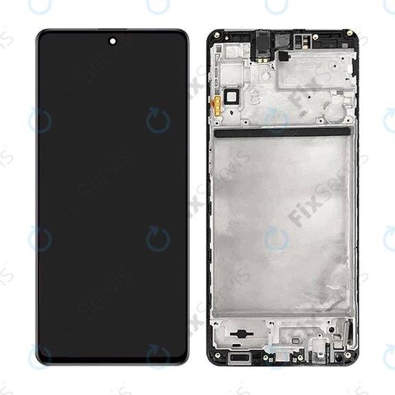 Samsung Galaxy M51 M515F - LCD Displej + Dotykové Sklo + Rám (Celestial Black) TFT