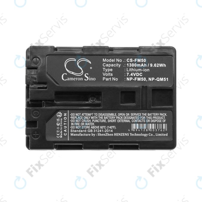 Batéria pre Sony CCD-TR108, Cyber-shot DSC-S50, 1300mAh, Li-Ion, 7.4V, NP-QM51, HQ
