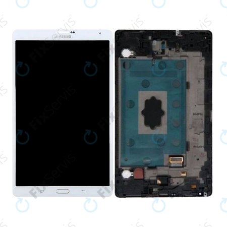 Samsung Galaxy Tab S 8.4 T705 - LCD Displej + Dotykové Sklo + Rám (Dazzling White) - GH97-16095A Genuine Service Pack