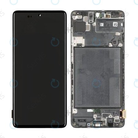Samsung Galaxy A71 A715F - LCD Displej + Dotykové Sklo + Rám (Prism Crush Black) - GH82-22152A, GH82-22248A Genuine Service Pack