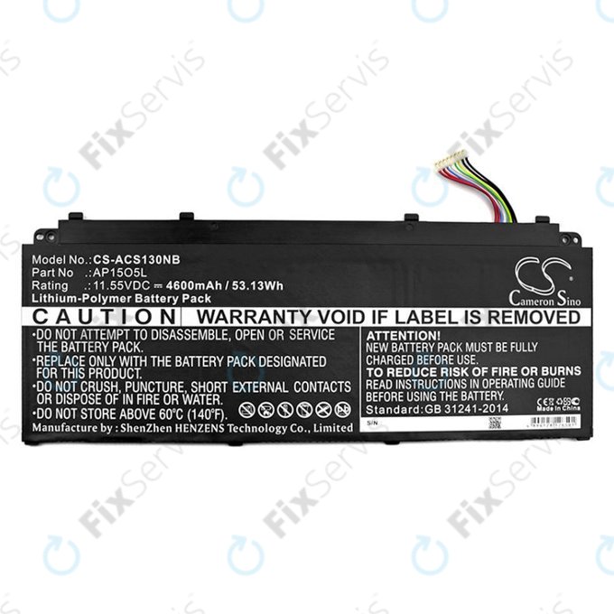 Batéria pre Acer Aspire S13, Chromebook R13, 4600mAh, Li-Pol, 11.55V, AP15O3K, HQ