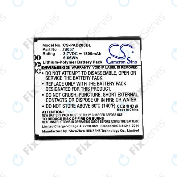 Batéria pre Pax myPOS D200, D200T, IS275, D200, 1800mAh, Li-Pol, 3.7V, IS057, HQ