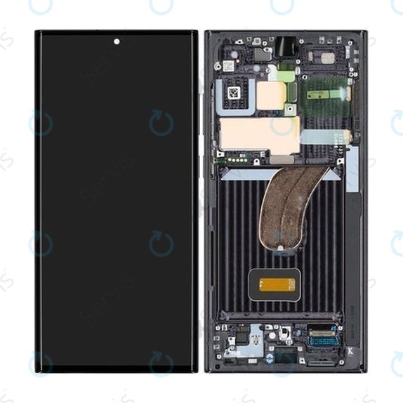 Samsung Galaxy S23 Ultra S918B - LCD Displej + Dotykové Sklo + Rám (Phantom Black) - GH82-30466A, GH82-30465A Genuine Service Pack