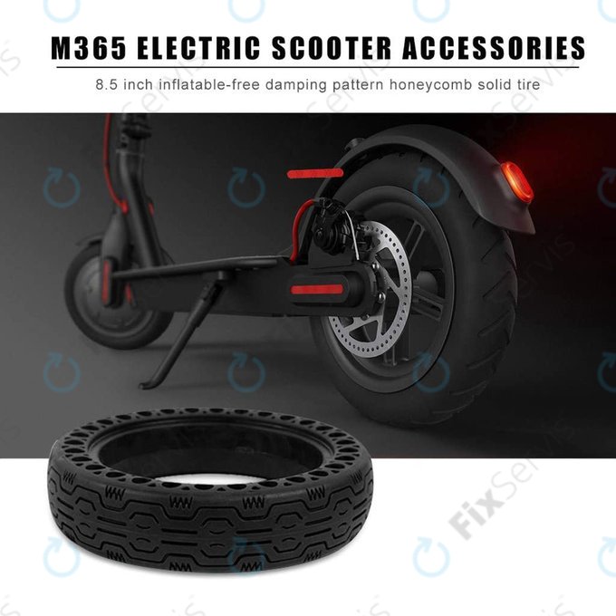 Xiaomi Mi Electric Scooter 1S, 2 M365, Essential, Pro, Pro 2 - Odolná Plná Bezdušová Pneumatika (Typ 2) (Black)