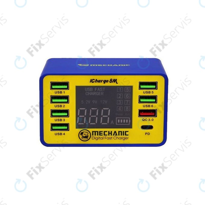 Mechanic iCharge 8M - USB Servisná Nabíjacia Stanica s USB-C a USB 3.0