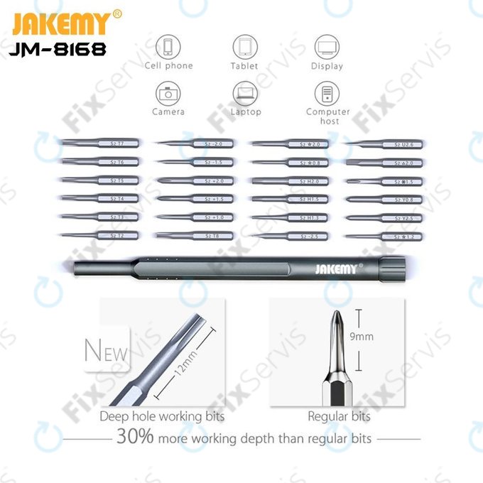 Jakemy JM-8168 - Sada Servisného Náradia pre Servis Elektroniky 24v1