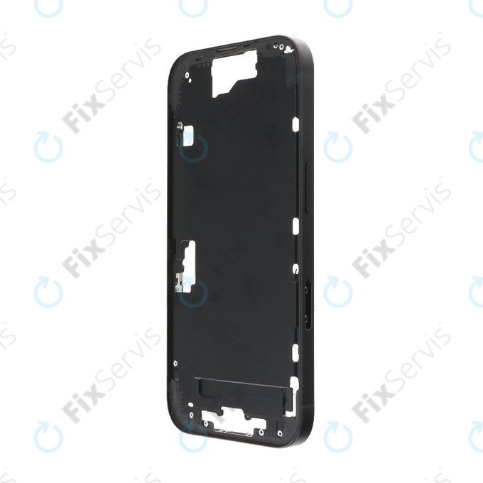 Apple iPhone 16 - Stredný Rám + Tlačidlá Zapínania + Hlasitosti (Black)