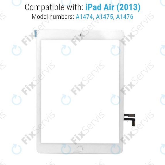 Dotykové sklo s tlačidlom domov pre iPad Air, iPad (5th Gen 2017), White