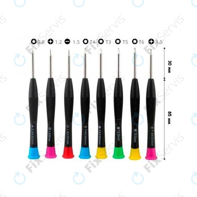 Baku BK-6108 - Sada Skrutkovačov na Servis Telefónov, Tabletov a Notebookov (8ks)